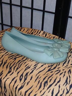 Women's Mint Green Bow Ballet Flats